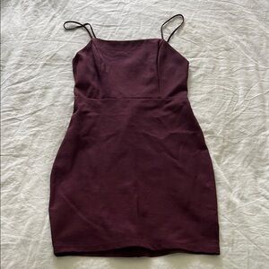 ASTR Burgundy Spaghetti Strap Dress